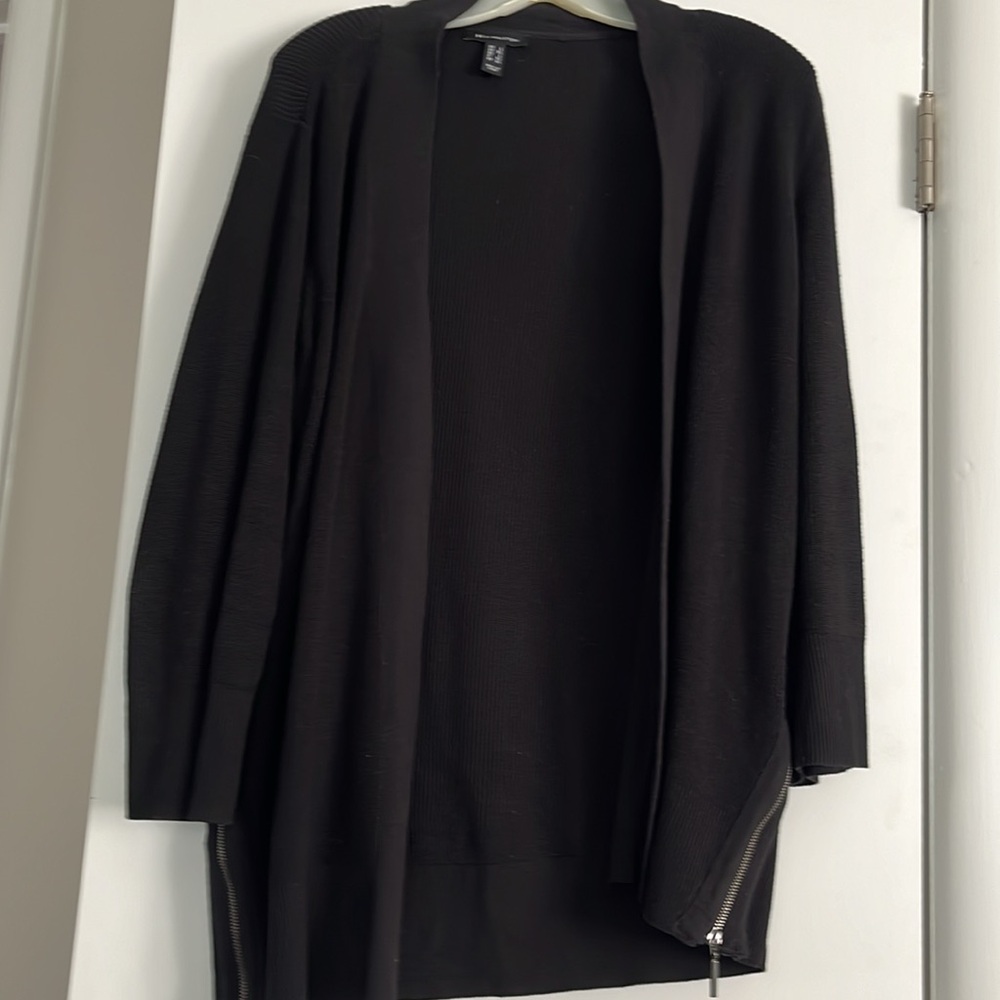 Halston Black tunic cardigan L